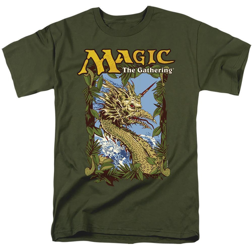 Magic The Gathering Mirage Deck Art Adult 181 T Shirt Military Green